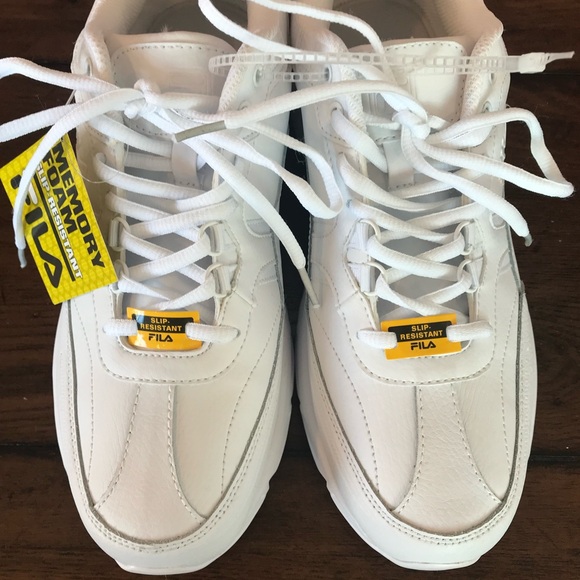 FILA Men’s 12 Memory White Workshift Non Skid Slip Resistant Work Shoes NWT - Picture 12 of 16
